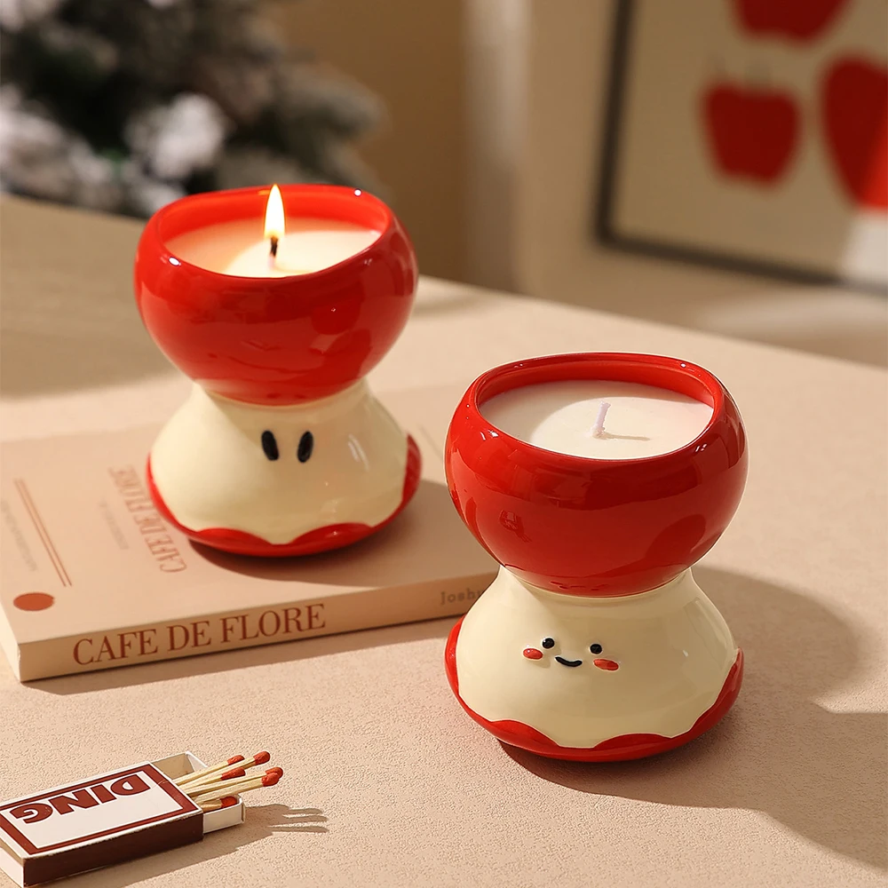 Soy Wax - かわいらしいリンゴ型のアロマキャンドル。友人への高品質な新築祝いのプレゼントに最適。200ml。家庭用、寝室の装飾に。アロマキャンドル。