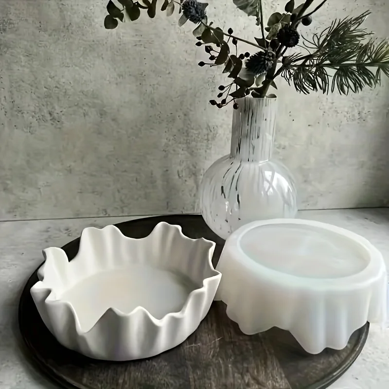 不規則な収納トレイシリコーン型石膏燭台フルーツトレイセラミッ - Candle Molds のレビューと価格