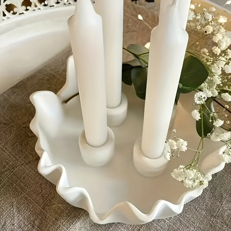 不規則な収納トレイシリコーン型石膏燭台フルーツトレイセラミッ - Candle Molds のレビューと価格
