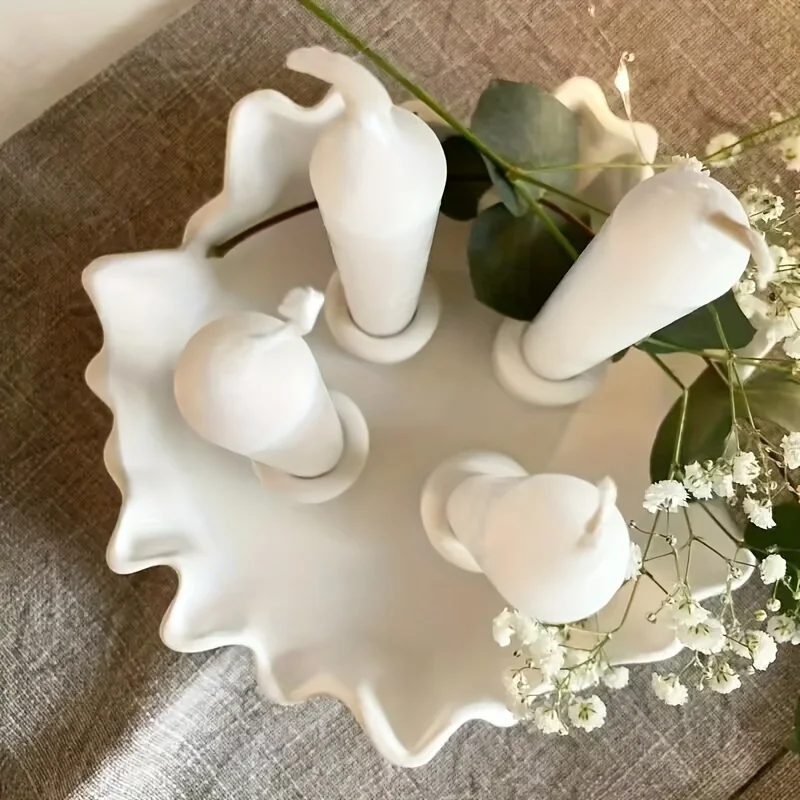 不規則な収納トレイシリコーン型石膏燭台フルーツトレイセラミッ - Candle Molds のレビューと価格