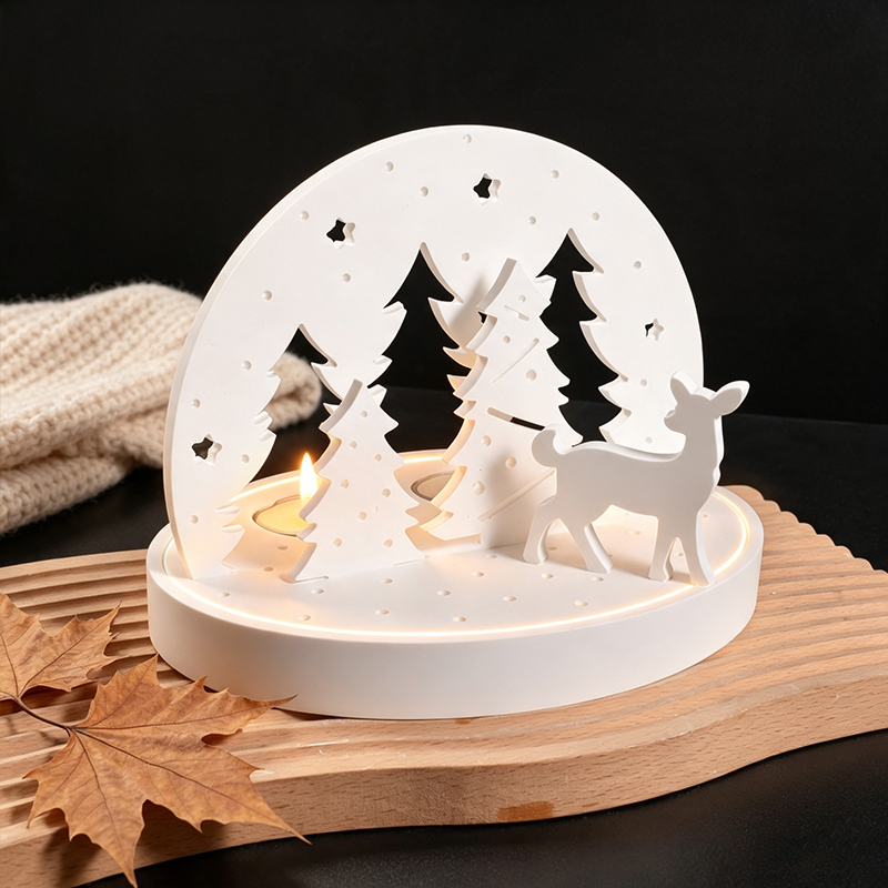 クリスマスエルクティーライトキャンドルホルダーシリコンモール - Candle Lighter のレビューと価格